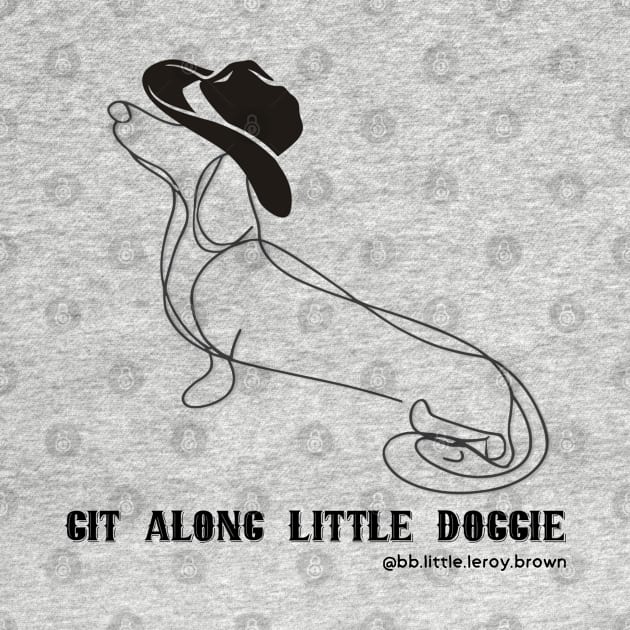 Git A Long Little Doggie (BLACK) Single Line Art Design by Long-N-Short-Shop